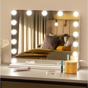 BRILAGI - LED Stmievateľné make-up zrkadlo HOLLYWOOD LED/15W/230V CCT + USB biela