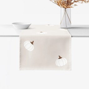 Goldea behúň na stôl 100% bavlnené plátno - tekvice na krémovom 35x180 cm