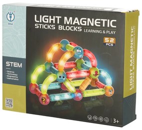 IKO Svietiace magnetické bloky pre deti – 52 prvkov