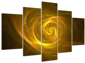 Obraz abstraktnej žltej špirály (150x105 cm)