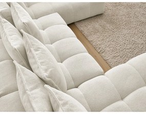 Biela ženilková rozkladacia/s úložným priestorom rohová pohovka (pravý roh/do tvaru "U") Everest – Bobochic Paris