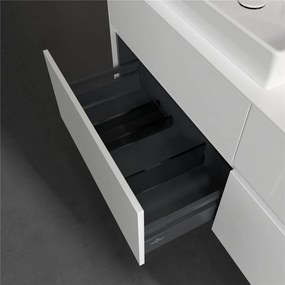 VILLEROY &amp; BOCH Collaro závesná skrinka pod umývadlo na dosku (umývadlo vľavo), 4 zásuvky, 1400 x 500 x 548 mm, Glossy White, C08500DH