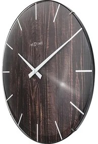 Nástenné hodiny NeXtime Edge Wood Dome Ø 35 cm