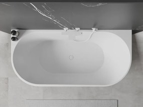 Mexen Oval, voľne stojaca nástenná vaňa 150 x 75 cm, biela, biely prepad, 52671507500-20