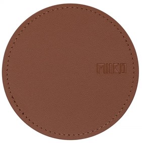 Podtácok 10cm, recyklovaná koža / hnedý