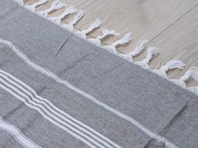 Plážová osuška FARAO 90 x 180 cm, sivá 70% bavlna | 30% polyester