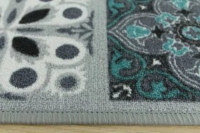 Protišmykový behúň Patchwork - tyrkys