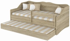 Detská posteľ s výsuvnou prístelkou 160 x 80 cm - Dub Sonoma 160x80