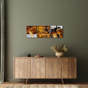 Obraz - Motívy Africkej kultúry (s hodinami) (90x30 cm)