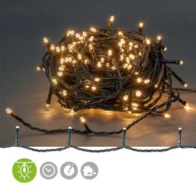 Nedis CLLS180- LED Vonkajší vianočný záves 180xLED/7 funkcií 16,5m IP44 teplá biela