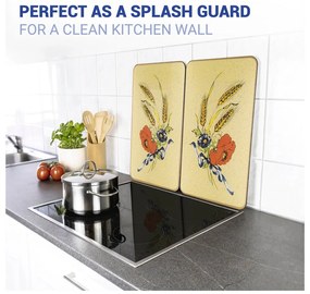 Kryty na sporák v súprave 2 ks z tvrdeného skla 52x30 cm Corn-Flowers - Maximex