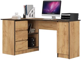 Rohový PC stolík Bienvenida (dub craft) (L). Vlastná spoľahlivá doprava až k Vám domov. 1117074