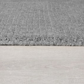 Flair Rugs koberce Kusový ručne tkaný koberec Tuscany Textured Wool Border Grey Marl - 120x170 cm