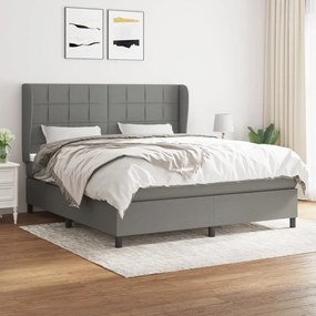 Boxspring posteľ s matracom tmavosivá 160x200 cm látka 3127974