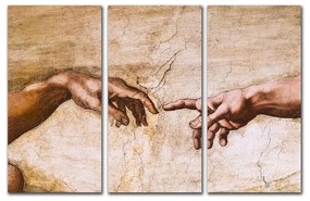 Trojdielna reprodukcia obrazu Michelangelo Buonarroti - Creation of Adam