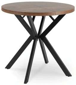 JAKS Okrúhly rozkladací stôl 80 - 160 cm rustikálny dub Dorian