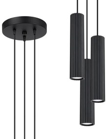 Sollux SL.1576 - Luster na lanku KARBON 3xGU10/10W/230V čierna