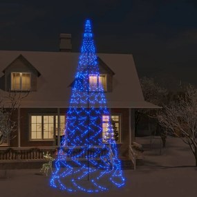 Vianočný stromček na stožiari 3000 modrých LED 800 cm 343548
