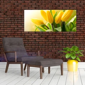 Obraz - Žlté tulipány (120x50 cm)
