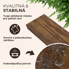 Nástenná polica FIGO + konzola, 90cm, tmavý dub Casaria