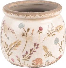 Keramický obal na kvetináč s kvietkami Floral Cartoon S - Ø12*9 cm