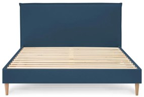 Modrá dvojlôžková posteľ Bobochic Paris Sary Light, 180 x 200 cm