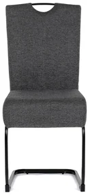 Autronic - Židle jídelní, taštičkové pružiny v sedáku, šedá látka, černý kov - DCL-E2008 GREY2