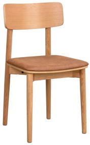 Jedálenská stolička z imitácie kože v koňakovohnedo-prírodnej farbe v súprave 2 ks Wolcott – Rowico