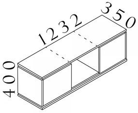 Závesná skriňa Creator 123,2 x 35 x 40 cm