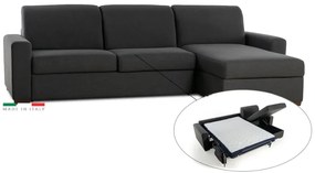 Rohová sedacia súprava na každodenné spanie ONE s rozkladom, pravá, 140, tm. šedá (jazz 22 graphite)