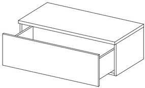 TV stolík na stenu Viliam TV-1DRWS - dub craft zlatý / sivá