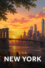 New York - Metalický obraz 60x40cm