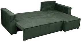 Tmavozelená rohová pohovka SMART COSARO, obojstranná + 2 vankúšiky ZADARMO