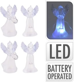 Set závesných anjelov s LED 4 ks, 11 cm