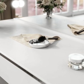 TOALETNÝ STOLÍK NESSIE ELITE 2 BIELY LESK + STRIEBORNÝ