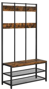 VASAGLE vešiak na kabáty a lavička na topánky HSR86BX