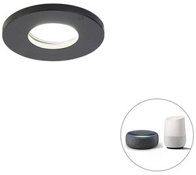 Inteligentné zapustené bodové svetlo do kúpeľne čierne vrátane Wifi GU10 - Shed
