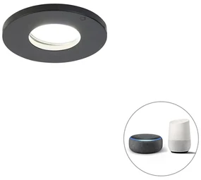 Inteligentné zapustené bodové svetlo do kúpeľne čierne vrátane Wifi GU10 - Shed