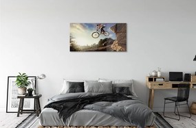 Obraz na skle Horský bicykel oblohy oblačno 125x50 cm