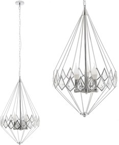 Toolight - Krištáľová závesná lampa 3xE14 40W APP210-3CPR, strieborná, OSW-07500