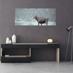 Obraz - Los v zasneženom lese (120x50 cm)