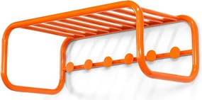 Oranžový kovový nástenný vešiak s poličkou 72 cm Retro – Spinder Design