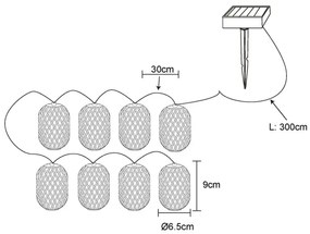 Globo 36129-8 - LED Solárna reťaz LED/0,06W/3V 650 cm IP44