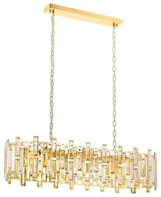 Luster na reťazi CRYSTALLINE 13xE14/40W/230V zlatý
