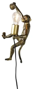 Zlatá nástenná lampa opica - Animal Monkey