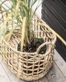 IB LAURSEN Pletený kôš s uchami Water Hyacinth Oval Väčší