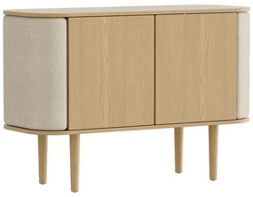 Nízka komoda v dekore duba v béžovo-prírodnej farbe 109x75 cm Treasures – UMAGE