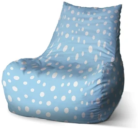 Sablio Sedací vak Bean Biele bodky na modrej - 60 x 70 x 70 cm