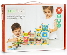 WELLHOX Drevené stavebné bloky Domček 6 v 1 DELTA-CC125M14