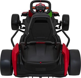 Ramiz Motokára na batérie Fast 3 Drift pre deti Červená + funkcia Drift + motory 2x150W + rádio LED + pásy